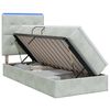 vidaXL Letto con contenitore LED e materasso Grigio Chiaro 90 x 190 cm