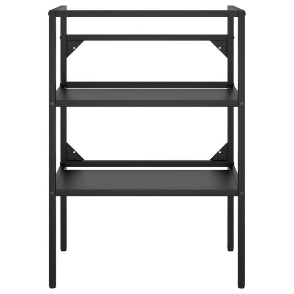 vidaXL Telaio per Lavabo da Bagno con Lavabo Integrato Nero in Ferro