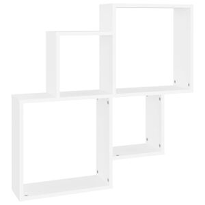 vidaXL Mensola da Parete a Cubo Bianca 80x15x78,5 cm in Multistrato