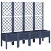 vidaXL Fioriera Giardino con Traliccio Grigio Blu 160x40x142 cm PP