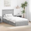 vidaXL Letto con Contenitore con testiera Grigio Sonoma 90 x 200 cm