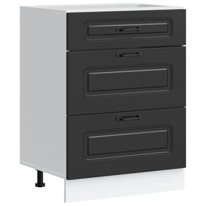 vidaXL Mobiletto da cucina "Kalmar" Nero in legno ingegnerizzato