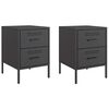 vidaXL Comodini 2 pz Nero 36x39x50,5 cm in Acciaio