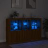 vidaXL Credenza con Luci LED Rovere Marrone 162x37x100 cm