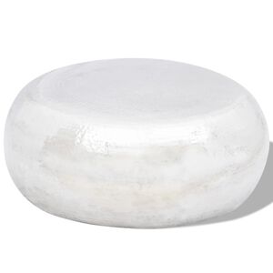 vidaXL Tavolino per Caffè in Alluminio Martellato Argento