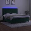 vidaXL Letto a Molle con Materasso e LED Verde Scuro 180x200cm Velluto