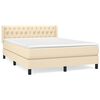 vidaXL Giroletto a Molle con Materasso Crema 140x19 cm in Tessuto