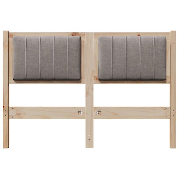 vidaXL Testiera imbottita con testiera Marrone 120 cm Pino massello