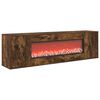 vidaXL Caminetto elettrico Rovere Fumo 155 x 30 x 44 cm