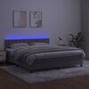 vidaXL Letto a Molle con Materasso e LED Grigio Chiaro 180x200 cm Velluto