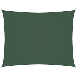 vidaXL Parasole a Vela Oxford Rettangolare 3,5x5 m Verde Scuro