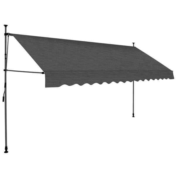 vidaXL Tenda da Sole Retrattile Manuale con LED 400 cm Antracite