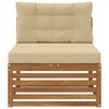 vidaXL Divano centrale da esterno Legno di Acacia Massello Naturale