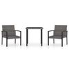 vidaXL Set da Pranzo da Giardino 3 pz in Polyrattan Grigio