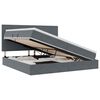 vidaXL Letto con contenitore LED e materasso Grigio Scuro 200 x 200 cm