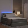 vidaXL Letto con contenitore e LED Grigio chiaro 120 x 190 cm Tessuto