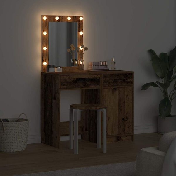 vidaXL Tavolo da Trucco con cassetto 2 pcs Marrone 50 x 41 x 135 cm