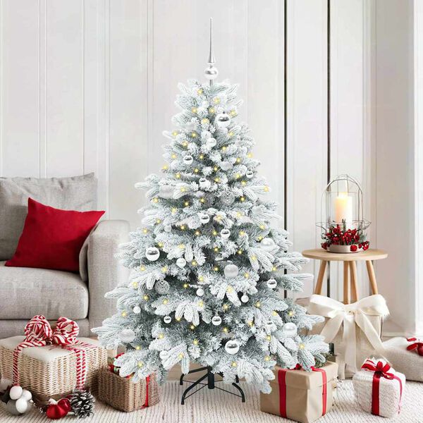 vidaXL Albero di Natale artificiale con 150 LED Bianco 150 cm PE e PVC