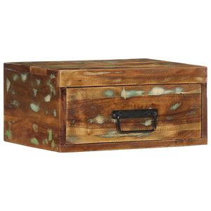 vidaXL Comodino a Parete in Legno Massello di Recupero