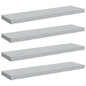 vidaXL Scaffali a Parete 4 pz Grigio Cemento 90x23,5x3,8 cm in MDF