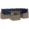 vidaXL Set Divano da Giardino 6 pz 5-Numero di posti Grigio e Blu Navy