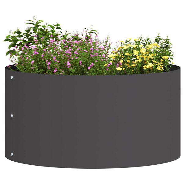 vidaXL Vaso da giardino Nero 40 x 40 x 20 cm Acciaio laminato a freddo