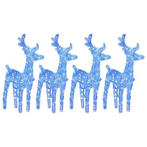 vidaXL Renne di Natale 4 pz Blu 160 LED in Acrilico