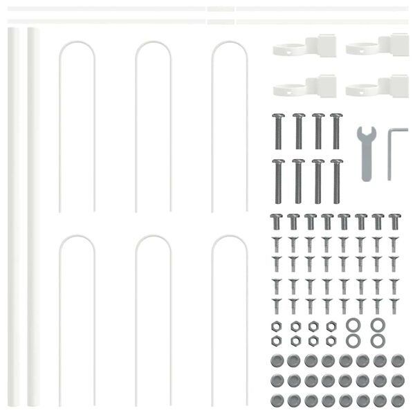 vidaXL Recinzione per Giardino 5 pcs Bianco 8,5 x 0,6 m