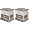 vidaXL Comodini 2 pz Marrone e Bianco