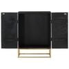 vidaXL Credenza Nera 55x34x75 cm in Legno Massello di Mango e Ferro