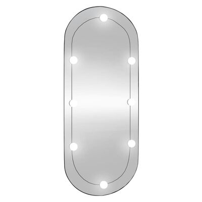vidaXL Specchio da Parete con Luci LED 40x90 cm Vetro Ovale