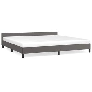 vidaXL Giroletto con Testiera senza Materasso Grigio 200x200 cm