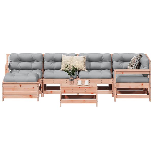 vidaXL Set Divani da Giardino 7 pz in Legno Massello Abete Douglas