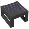 vidaXL Tavolino da Salotto con LED Infinity Nero 50x53x30 cm