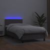 vidaXL Giroletto Molle con Materasso e LED Grigio 90x190cm Similpelle