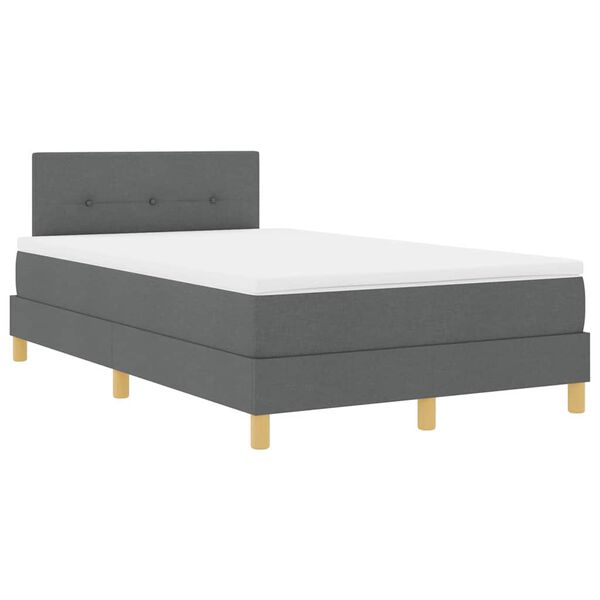 vidaXL Letto a Sorgente LED con led Grigio scuro 120 x 190 cm Tessuto