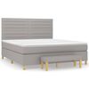 vidaXL Giroletto a Molle con Materasso Grigio Chiaro160x200 cm Tessuto
