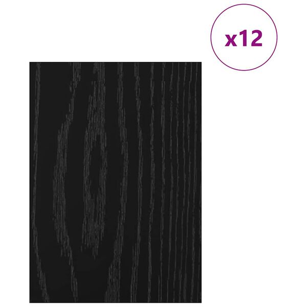 vidaXL Pannelli decorativi 12 pcs Rovere Nero 15 x 21 x 0.27 cm