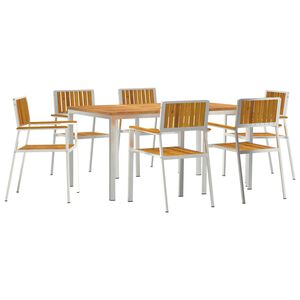 vidaXL Set da pranzo per esterni 7 pcs Legno di Acacia Massello
