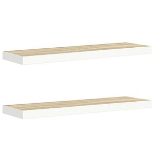 vidaXL Scaffali a Parete 2 pz Rovere e Bianco 90x23,5x3,8 cm in MDF