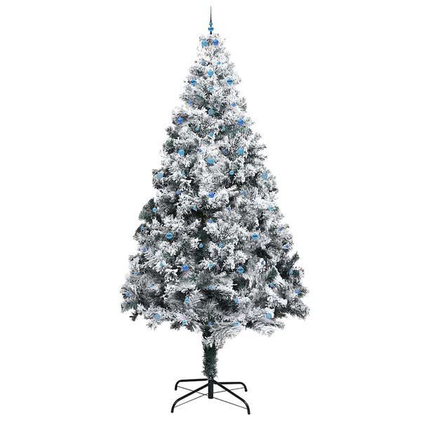 vidaXL Albero di Natale artificiale preilluminato con set di palline