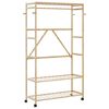 vidaXL Appendiabiti con Ripiani e Ruote 110x40x180 cm in Bamb&ugrave;
