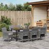 vidaXL Set da Pranzo per Giardino con cuscino 9 pcs Grigio polyrattan
