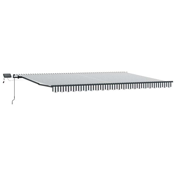 vidaXL Tenda Retrattile Manuale con LED Antracite/ Bianco 500x300 cm