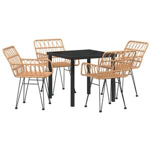 vidaXL Set da Pranzo per Giardino 5 pz Marrone