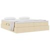 vidaXL Letto con contenitore e materasso Crema 180 x 200 cm Poliestere