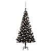 vidaXL Albero di Natale Preilluminato con Palline Nero 180 cm PVC