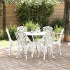 vidaXL Set da Pranzo per Giardino 7 pcs Bianco Alluminio