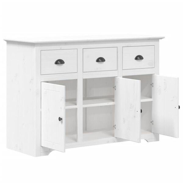 vidaXL Credenza BODO 115,5x44x80 cm in Legno Massello di Pino Bianco