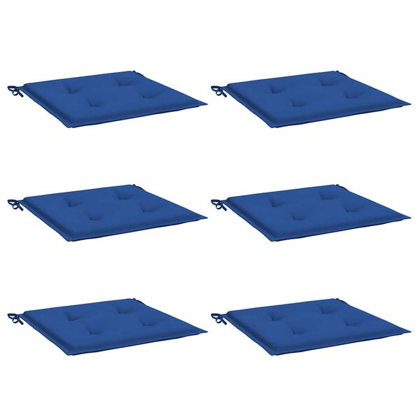 vidaXL Cuscini per Sedia 6 pz Blu Reale 40x40x4 cm in Tessuto Oxford